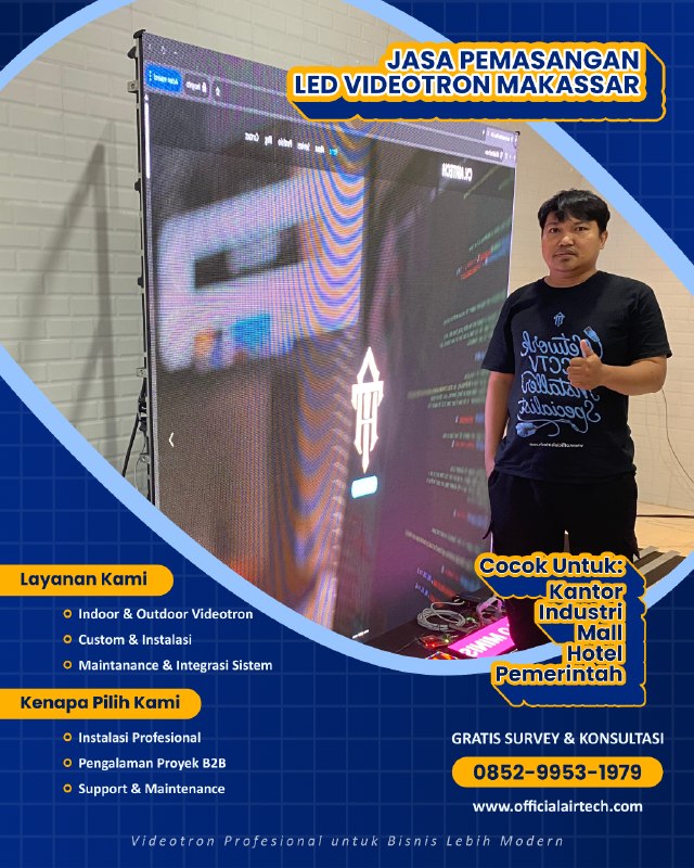 Jasa Pemasangan LED Videotron Makassar Murah | Hasil Instalasi Rapi